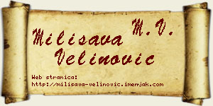 Milisava Velinović vizit kartica